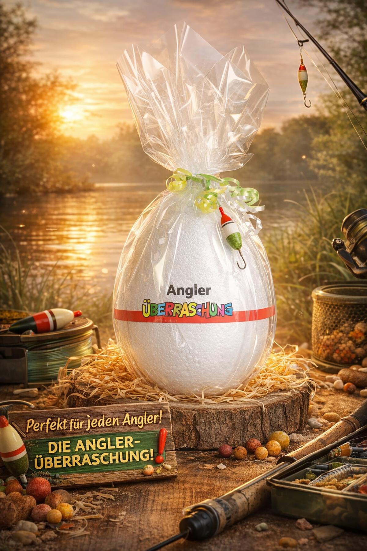 Gerlinger Oster-Ei Angler Überraschung Geschenk für Angler in Eiform Geburtstagsgeschenk Weihnachtsgeschenk Ostergeschenk Geschenkidee