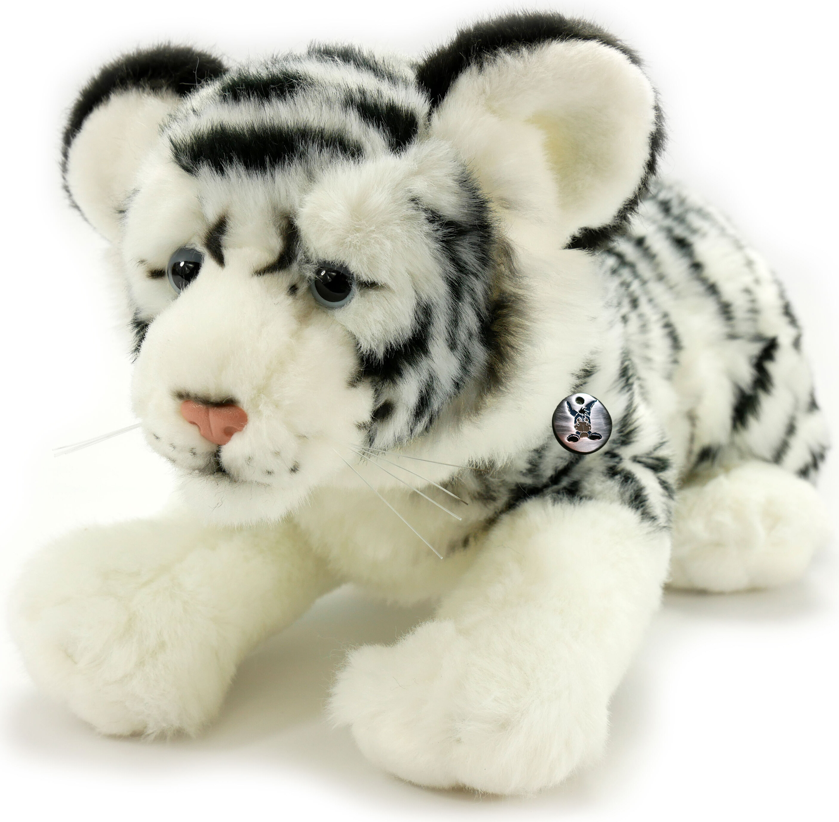 Kuscheltiere*biz Tiger Kuscheltier weiß 44 cm Plüsch Raubkatze Großkatze * FEJSAL KT531356