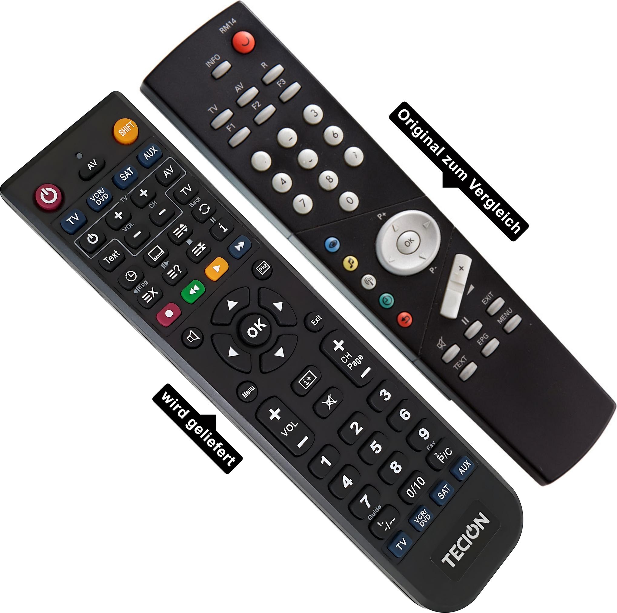 Tecion Ersatz Fernbedienung für Metz CHORUS 32TT41 | 32 TT 41 | CHORUS 32TU12 | 32 TU 12 | CHORUS 32TU23 | 32 TU 23 | CHORUS 32TV43 | 32 TV 43 | CHORUS 37... E-PFB-X000164-005