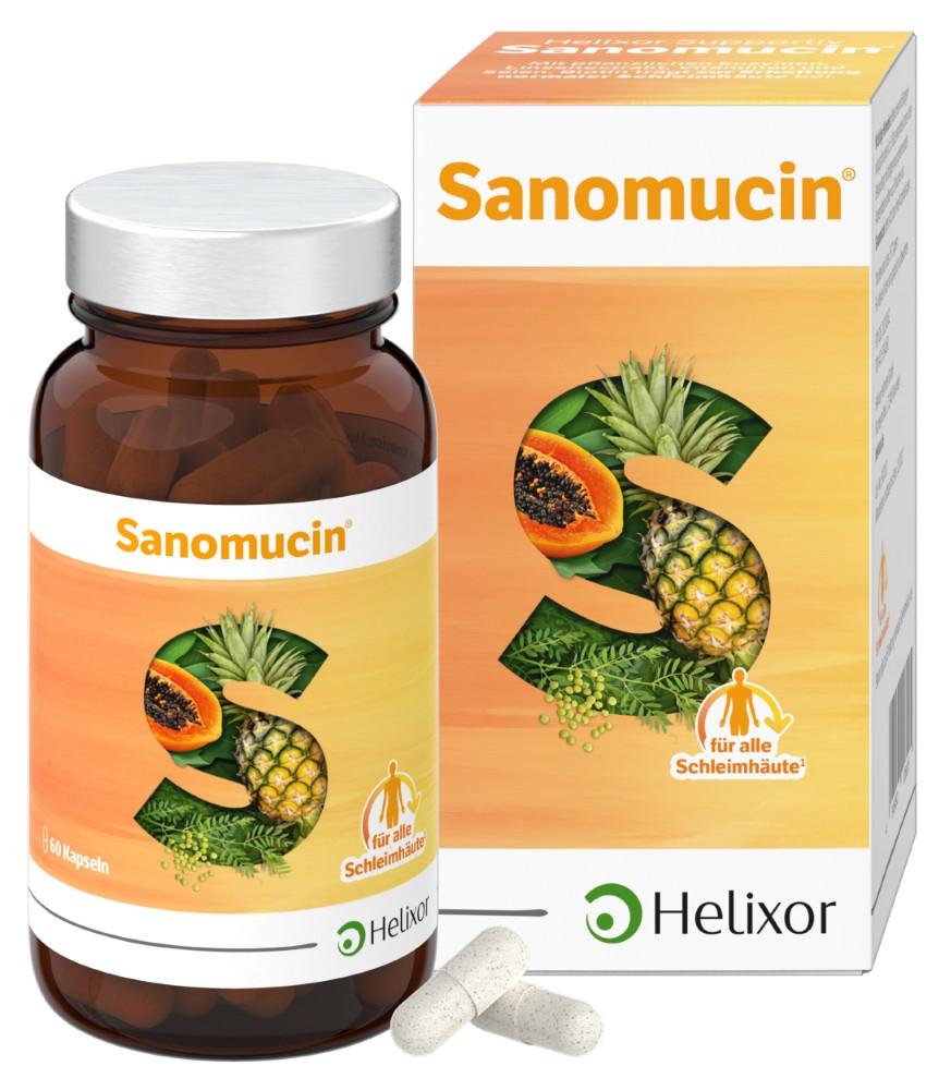 HELIXOR Heilmittel GmbH, Deutschland HELIXOR Sanomucin 3-fach Unterstützung für Schleimhäute, 60 St. Kapseln 20338362