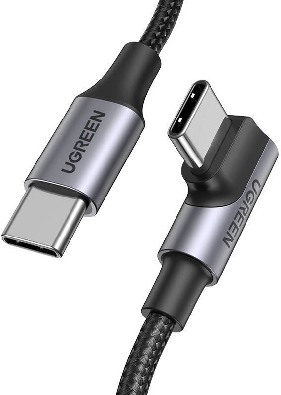 UGREEN USB-C to USB-C Angled Fast Charging Cable 100W PD, 2m - Black 70645