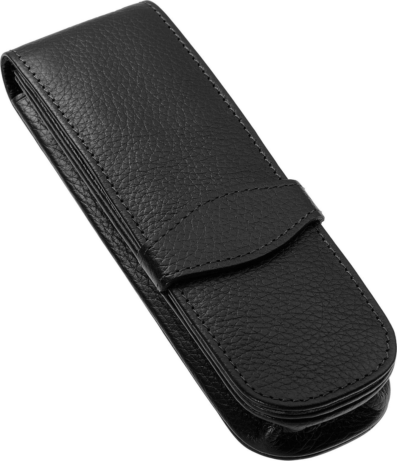 ONLINE Schreibgeräte ONLINE Echtleder-Etui Black in modischem Design als stilvolles Schreibgeräte-Accessoire, für zwei Schreibgeräte 90759