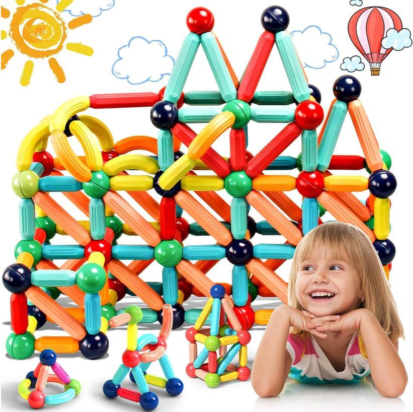 XPart Magnetbausteine für Kinder, 3D-Lernbausteine, sicher, 84 Stück