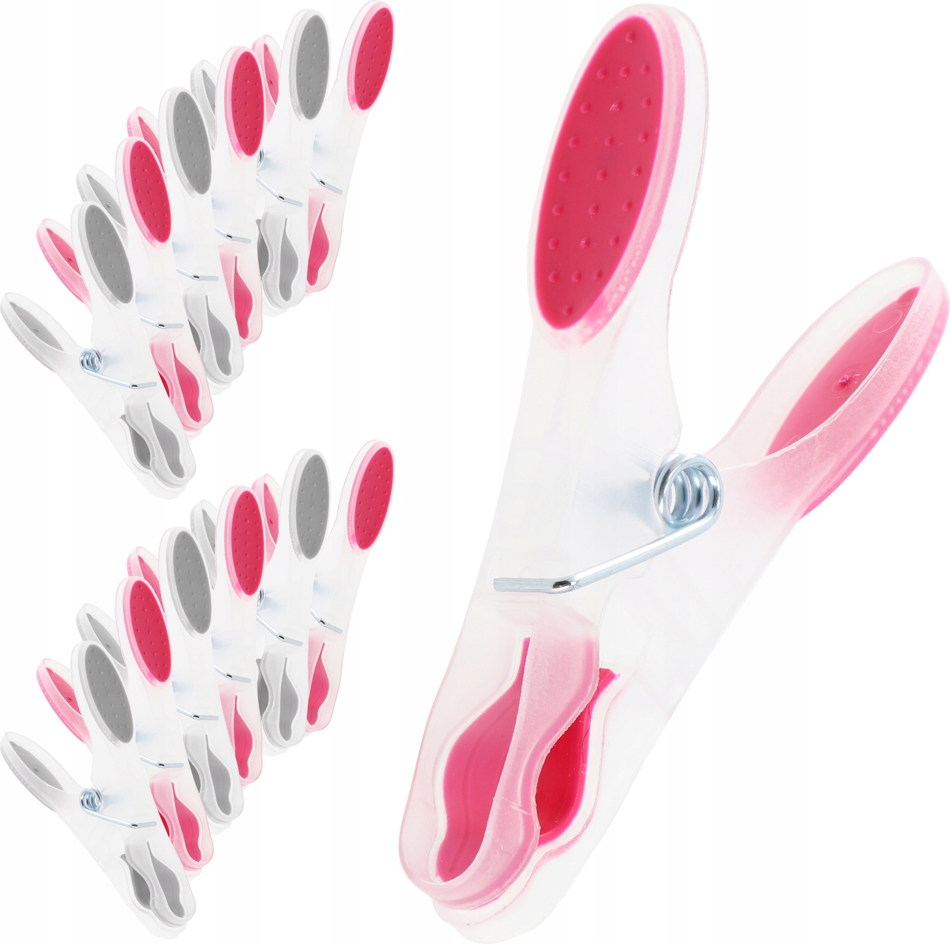 KADAX Wäscheklammern "Luant", Windfeste, robusten Klammern, 12 Stück, Rot-Grau K5072