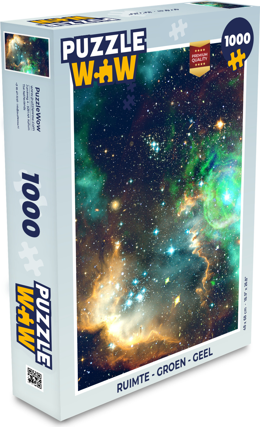 MuchoWow® Puzzle 1000 Teile Leerzeichen - Grün - Gelb - Spielzeug - Alt und Jung - Spiele - Puzzeln 136|455061116