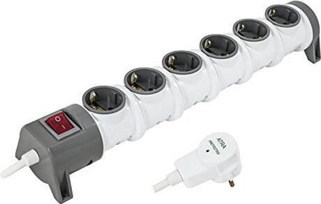 ATR Regleta Schuko con interruptor y enchufe con de tensión con 1.5 y 3 metros de cable, 220.00V 7153
