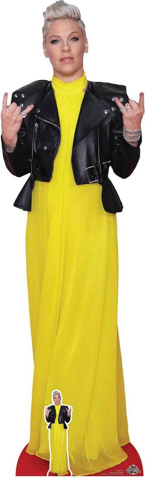 Star Cutouts Pink Pappfigur Sängerin und Pop Rock Star - Höhe 170 cm