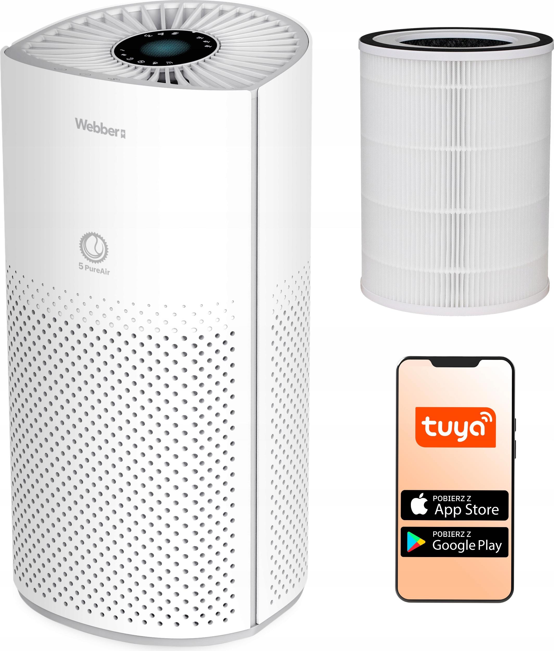 Luftreiniger Webber AP8550 HEPA H13 WiFi UV-C Ionisierung Smart AI