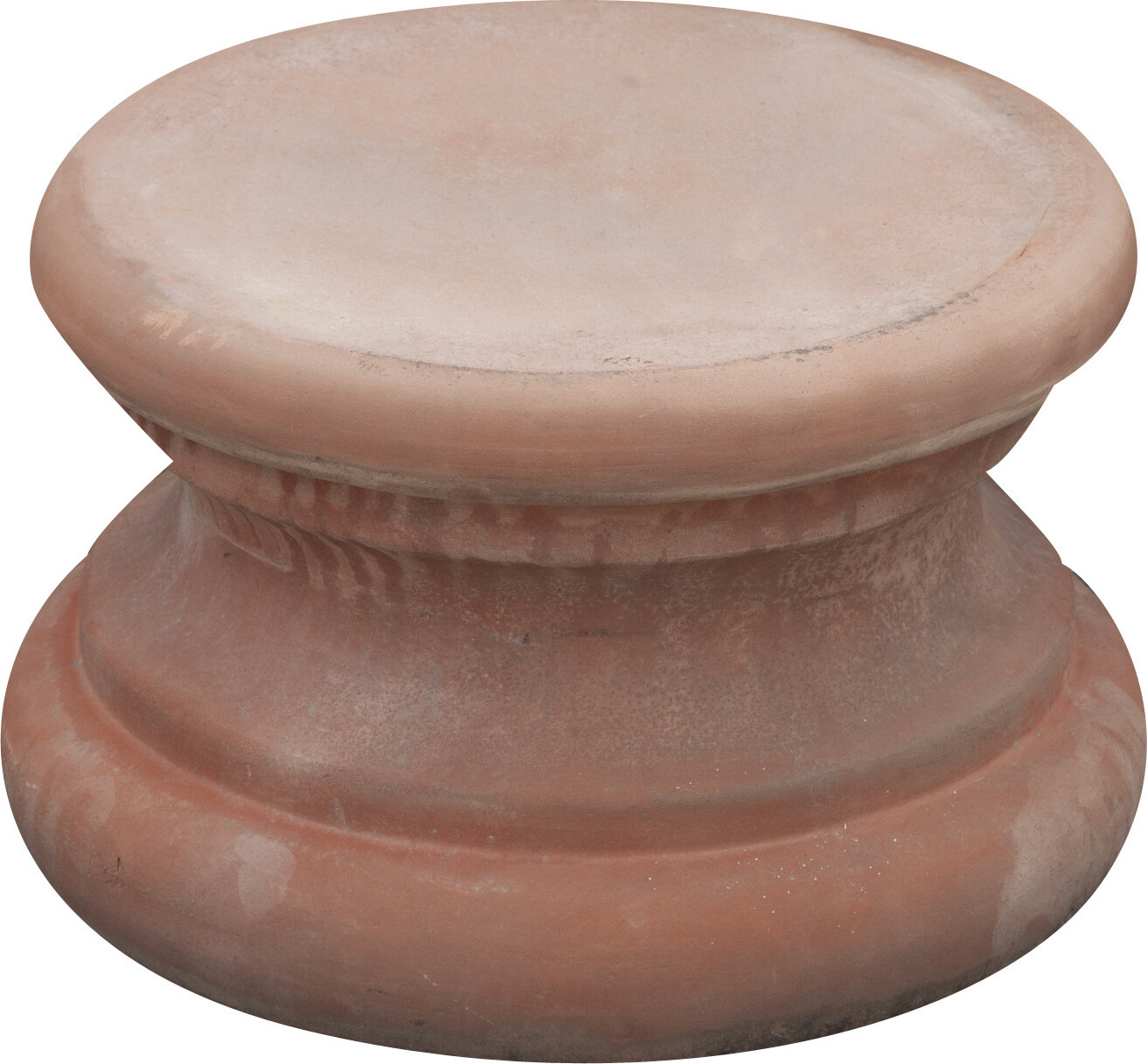 Shabby Haus Veraltete Basis aus toskanischer Terrakotta. Durchmesser 52xH33 cm Italy K-T0293