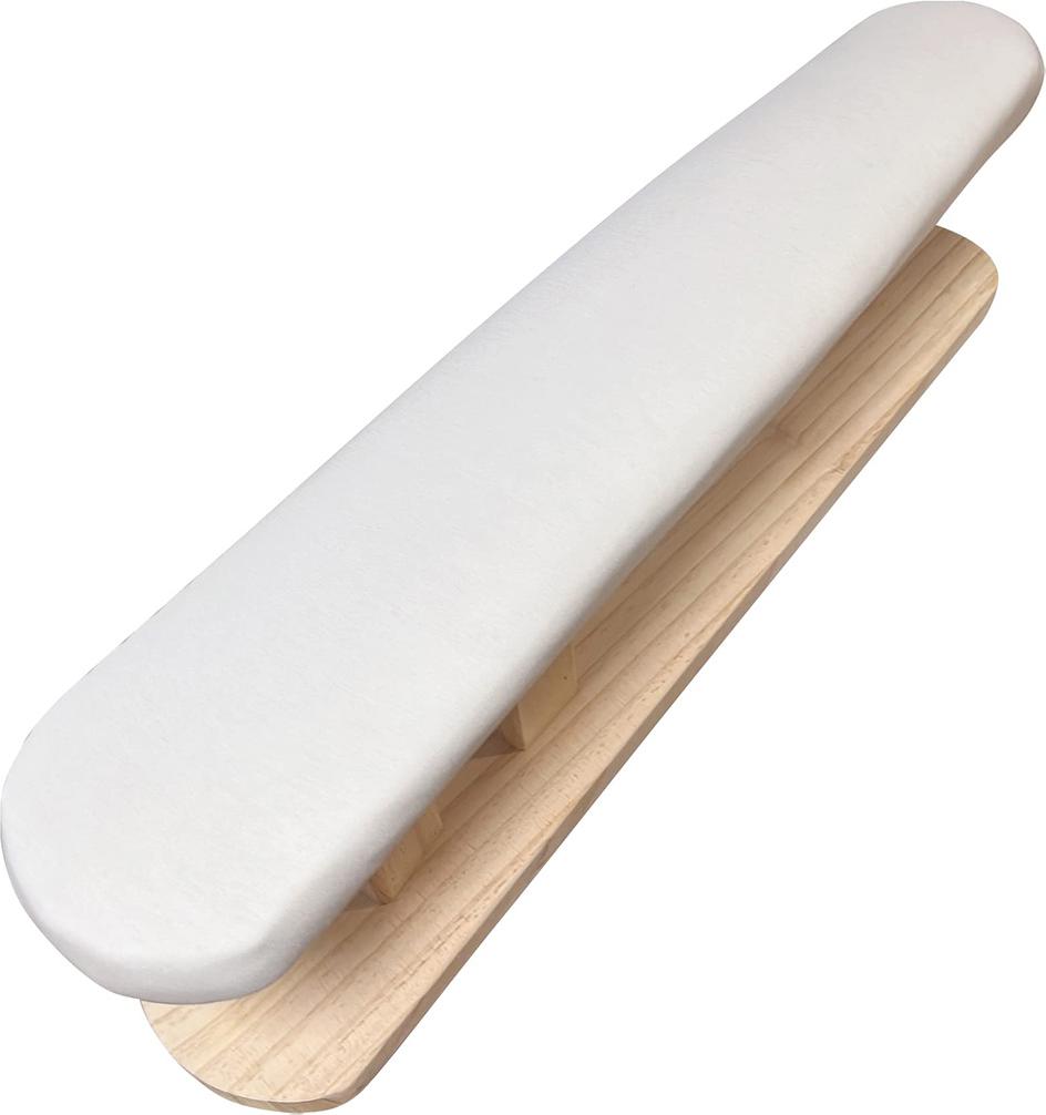 Dopwii Bügelbrett mit Brust- & Ärmelpolster, lang, Holzsockel, 57×16×13 cm, ideal für Haushalt, Schneiderarbeiten & Reisen, Weiß KAUF-WOHN-HC1399-018