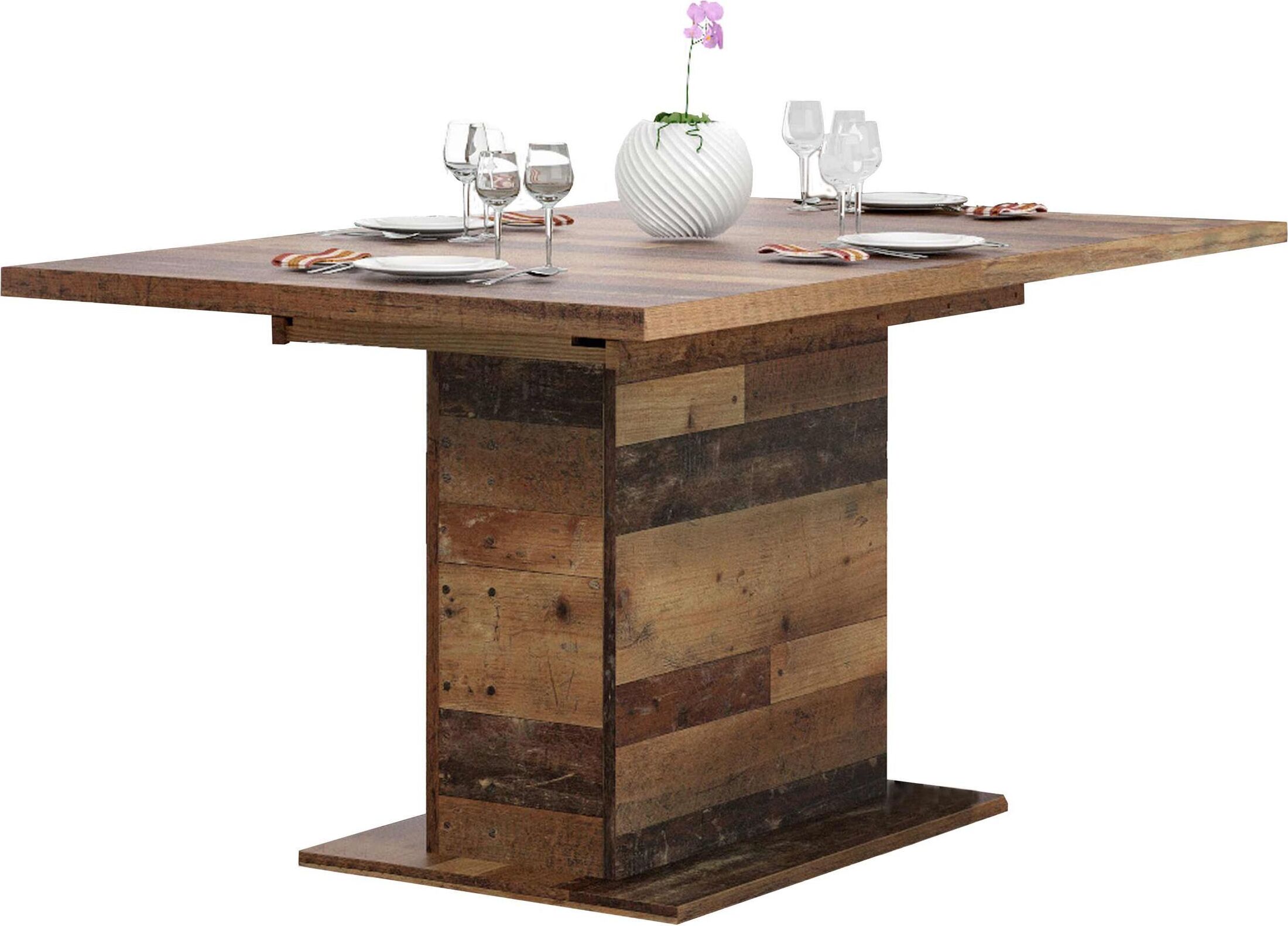 Esstisch ausziehbar CLIF von Forte Old-Wood Vintage EST42T-H51