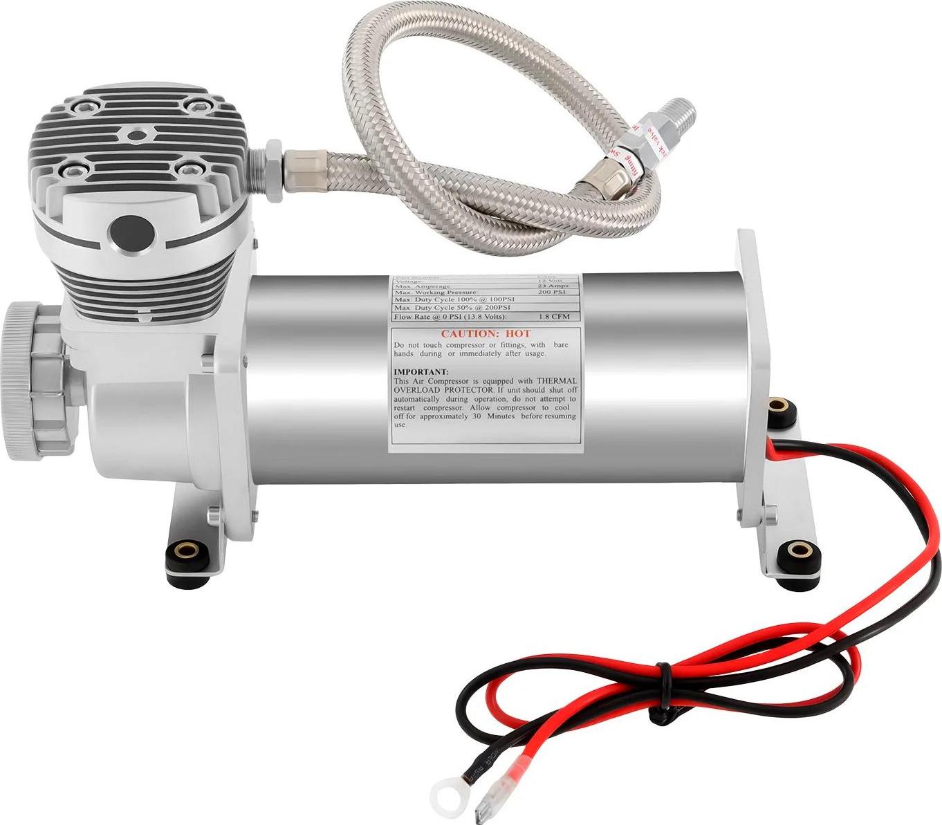 StarTech Tragbares Hochdruck-Luftkompressor-Set - 12 V Kompressor für Auto & Motorrad - 200 PSI - 50 L/min - 200–300 W - Kupfermotor mit Überhitzungsschutz - Silber