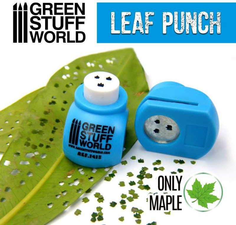 Green Stuff World Miniatur-Blattstanze MEDIUMBLAU / Ahorn 1:48 1:43 1:35