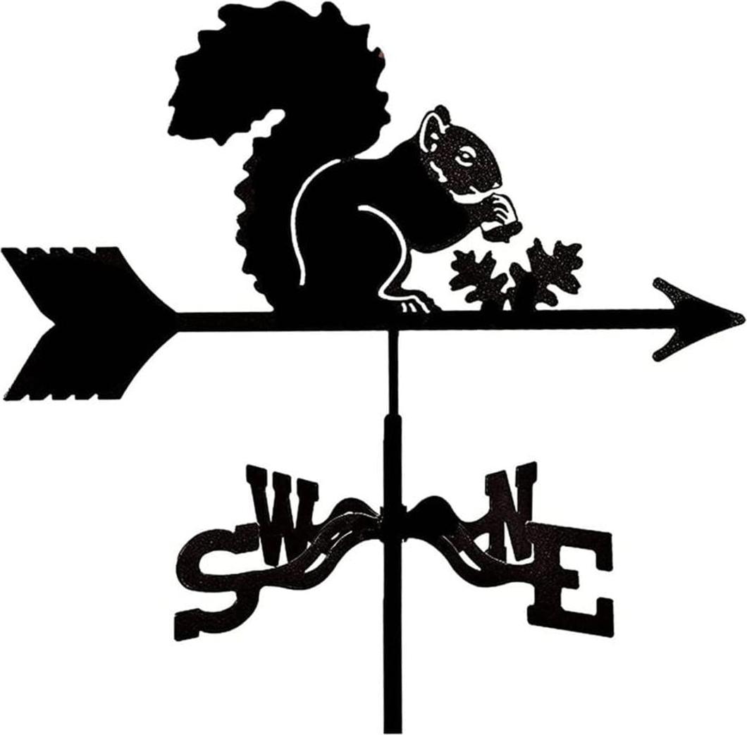 JedBesetzt Wetterfahne aus Metall, Wetterfahne f¹r den Garten, Wetterfahne mit Halterung f¹r den Au?enbereich, Bauernhof, Hof, Garten, Laube C Eichh?rnchen K-MM-26119-40