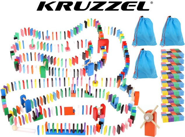 Kruzzel Domino Set 1080 St. Holz Dominosteine für Kinder 9397 sk-SK