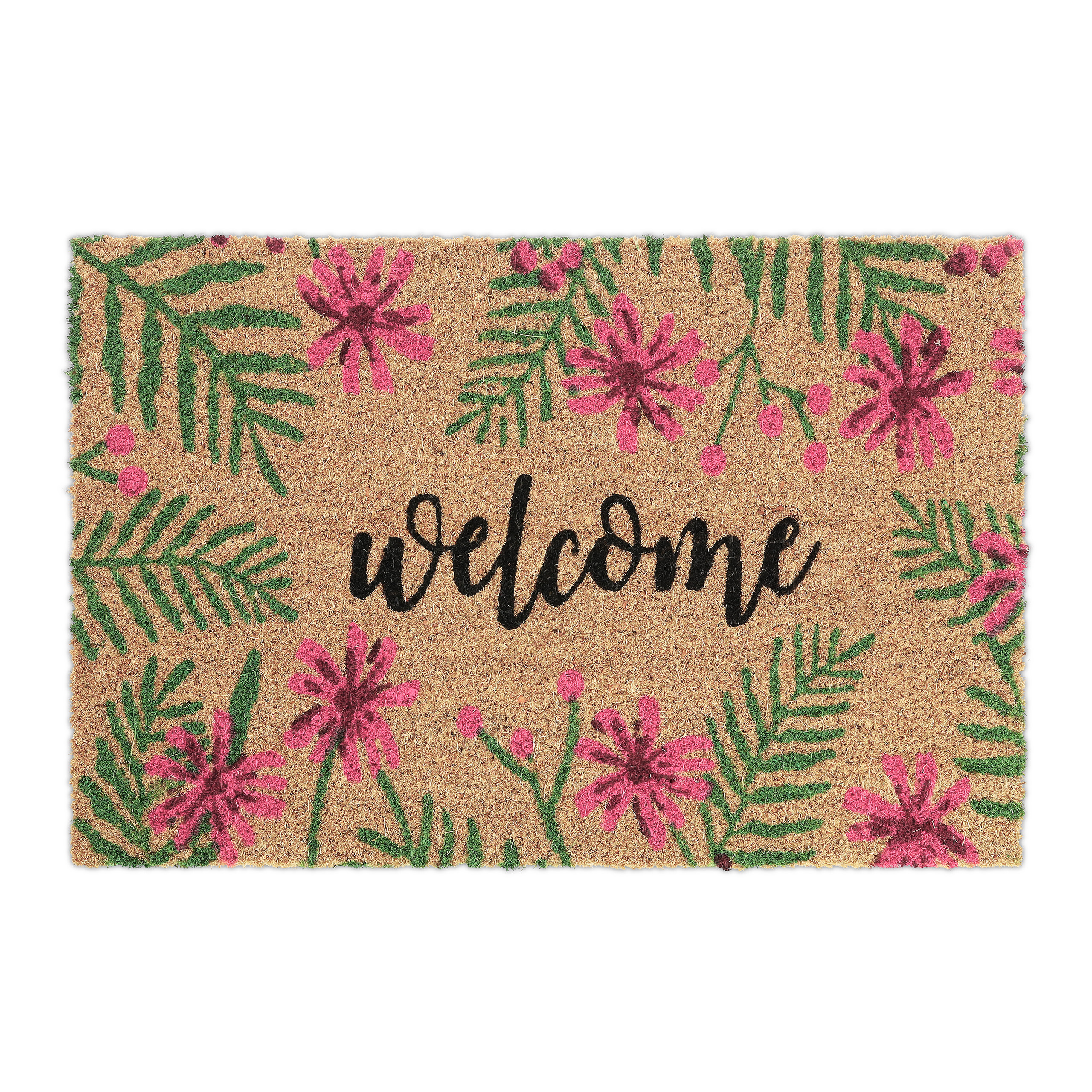 relaxdays Paillasson en coco Welcome Tapis de sol