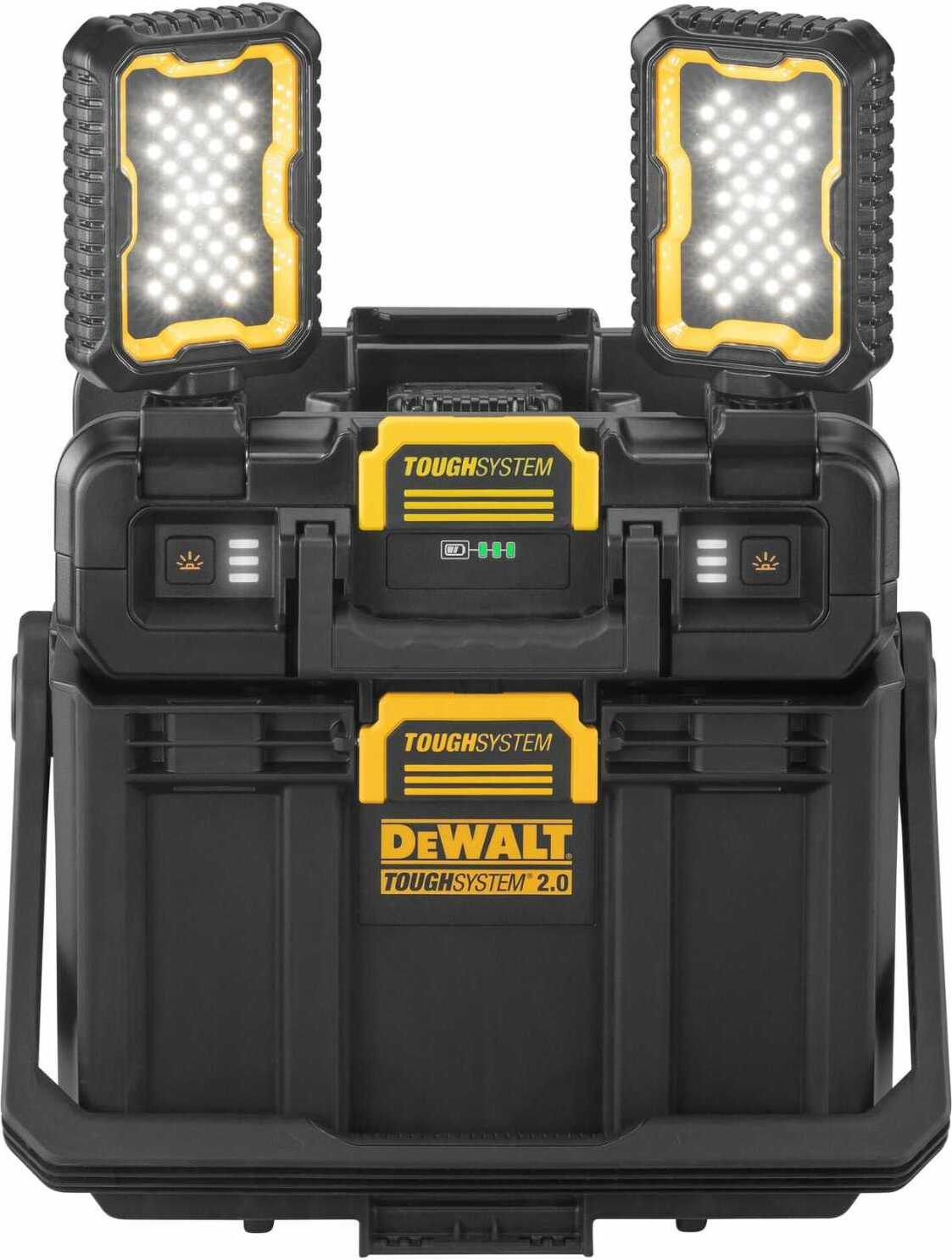 DeWALT ToughSystem DWST08061-1, Werkzeugbox mit LED Beleuchtung, 4000 Lumen, 14 Liter Fassungsvolumen