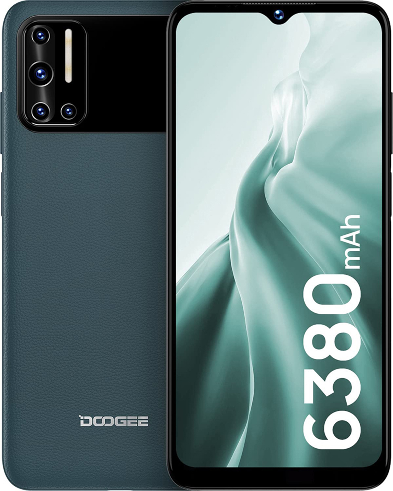DOOGEE N40 Pro Android smartfón bez zmluvy 6,52'' HD+ displej 6GB+128GB 4G Dual SIM mobilný telefón 6380mAh GPS - zelený