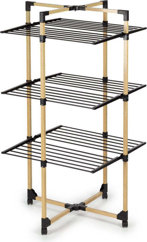 Vitapur Vitapur Kleiderständer - Kleiderständer - Kleiderständer - Zusammenklappbarer Kleiderständer - Zusammenklappbarer Kleiderständer - 3 Etagen - Holzoptik - Schwarz