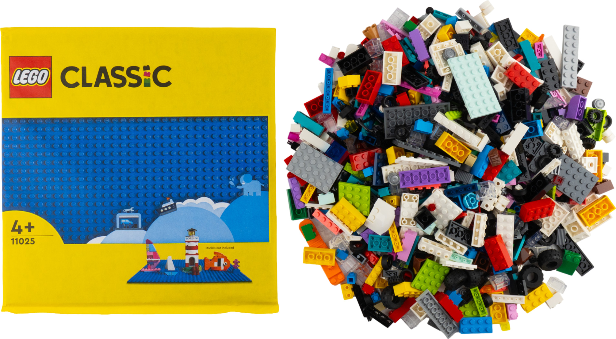 LEGO® City Mega Building Fun 1000 farebných kociek, špeciálne kocky + 1 modrá doska - NOVINKA! Diely 1000x