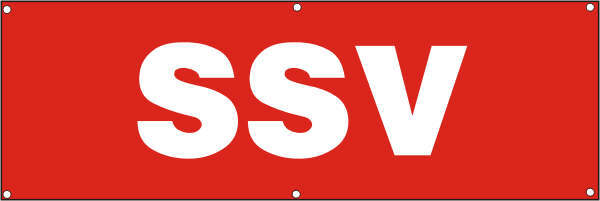 INDIGOS UG Werbeplane / Gerüstplane - p034 - SSV - NEU - 200 cm x 67 cm - für Baustelle, Garten, Zaun oder Veranstaltung plane-p34-200