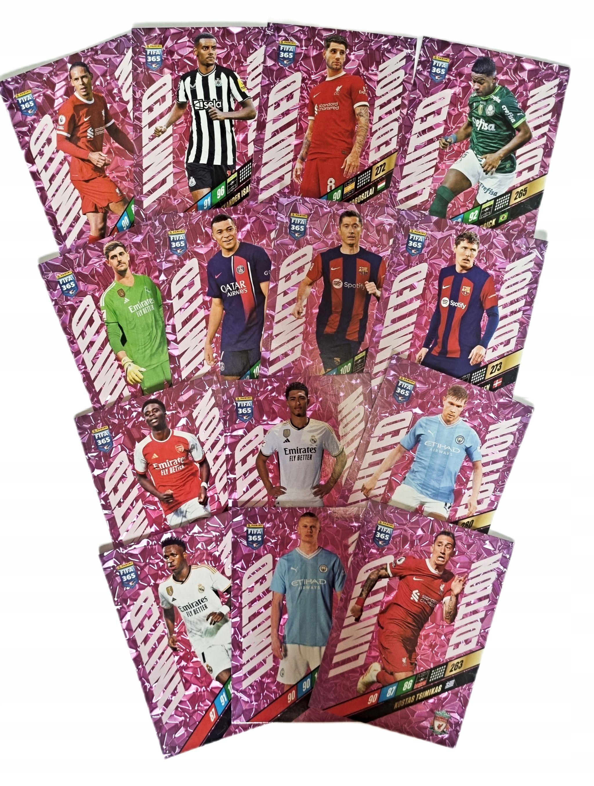 Hasbro 14 large LIMITED EDITION XXL cards – FIFA 365 2024 MBAPPE LEWANDOWSKI SET