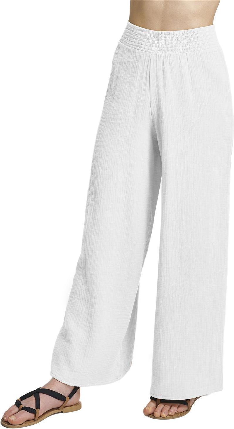 THE PEOPLE REP. Damen Outfit lange Hose aus geknitterter Baumwollgaze zum Kombinieren, Hose Weiß, Gr. XXL fhpeodairidellaa
