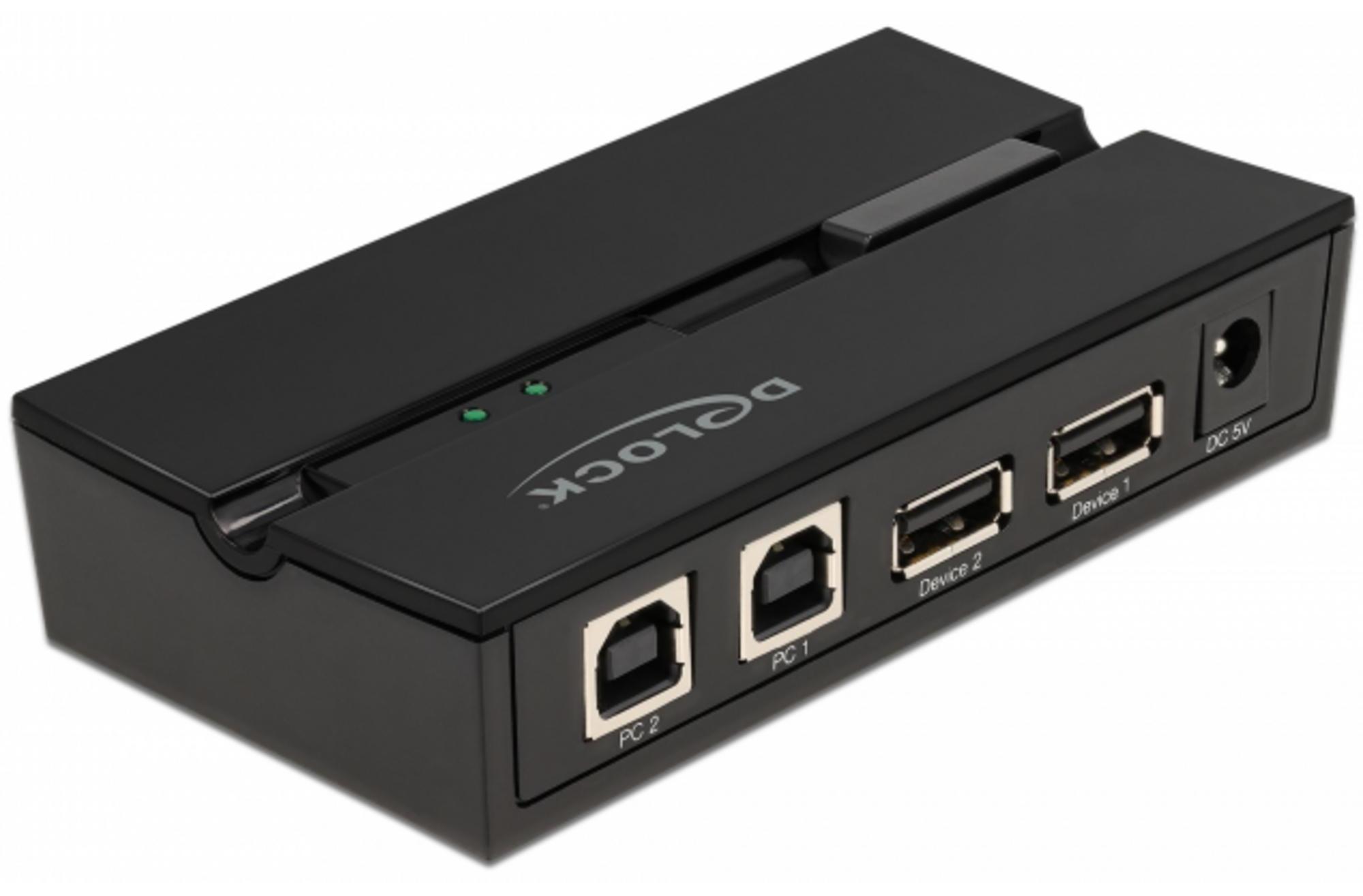 DeLOCK Delock USB 2.0 Switch f. 2 PC an 2Geräte, USB-Switch 11492