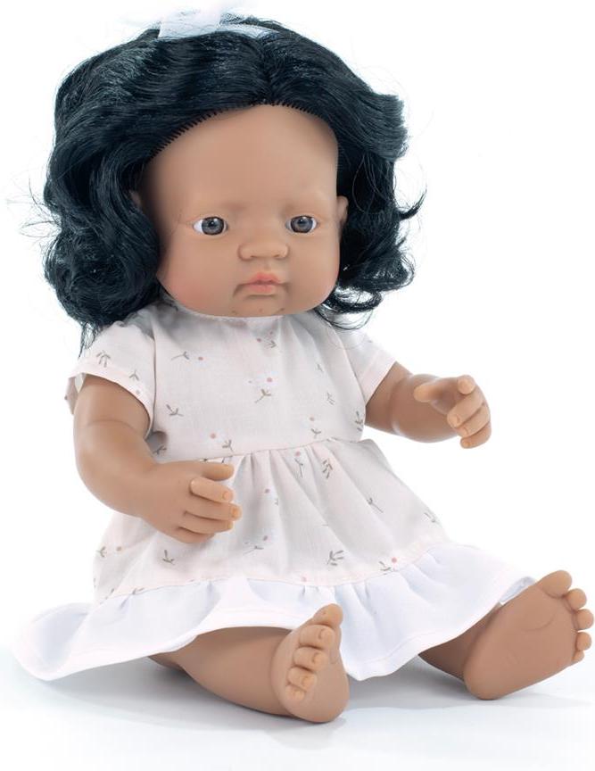 Miniland Puppe Lernspielzeug lateinamerikanisches Mädchen 38cm Vinyl 33210