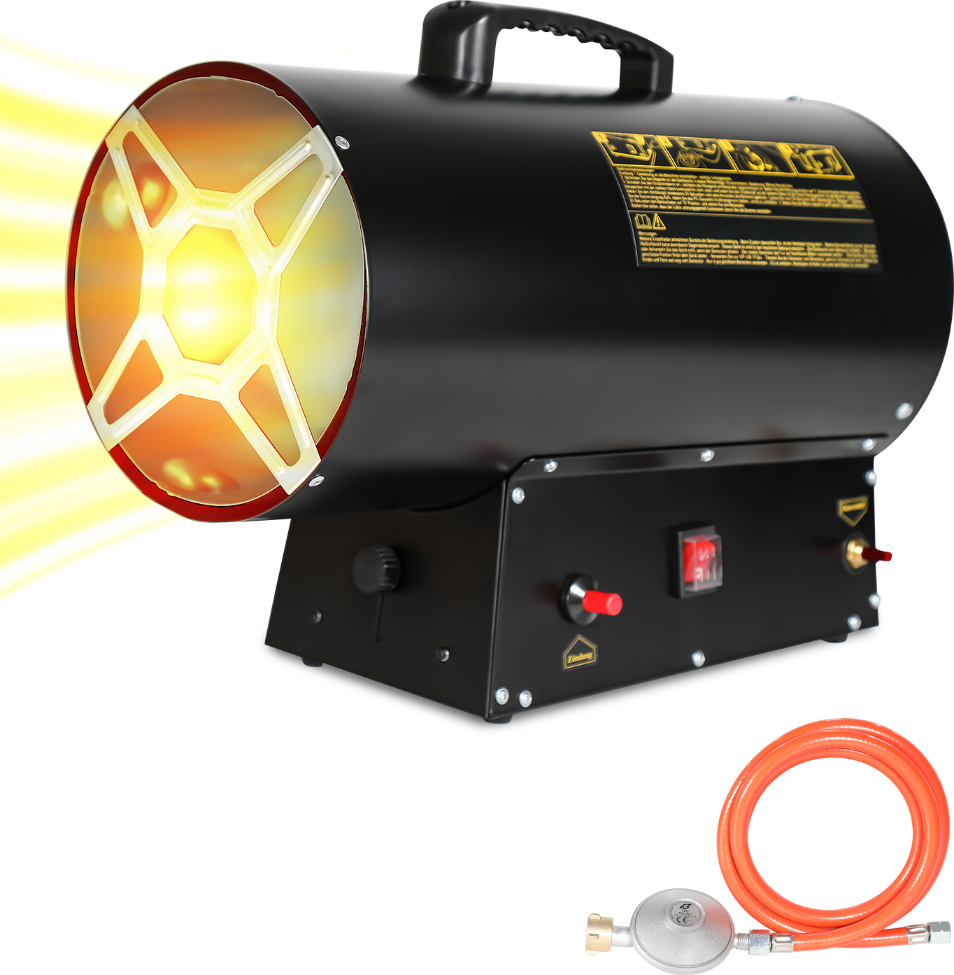 Jayseuw 30kW plynový ohrievač dúchadlo plynový ohrievač vykurovacia pištoľ ohrievač plynový ohrievač stavebný ohrievač plynový ohrievač teplovzdušný generátor vrátane plynovej hadice a reduktora tlaku ohrievač dúchadlo pre štandardné plynové fľaše