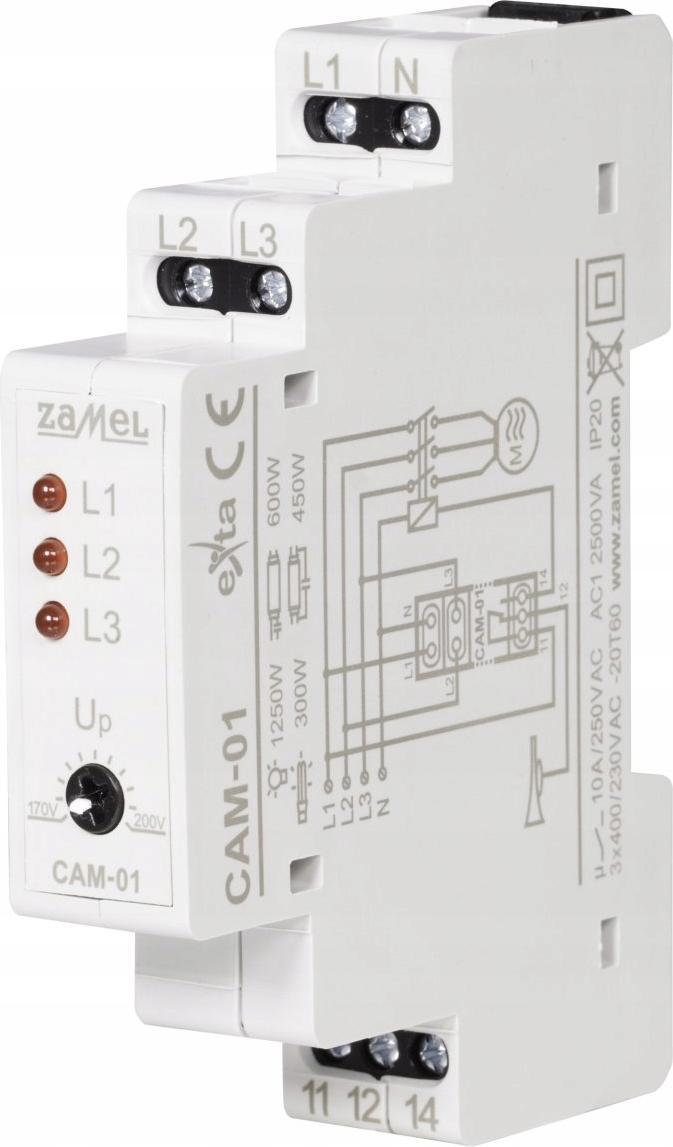 Zamel | Phasensensor CAM-01 - 230 V - IP20 - Schutz vor Spannungsschwankungen - 10 A max.