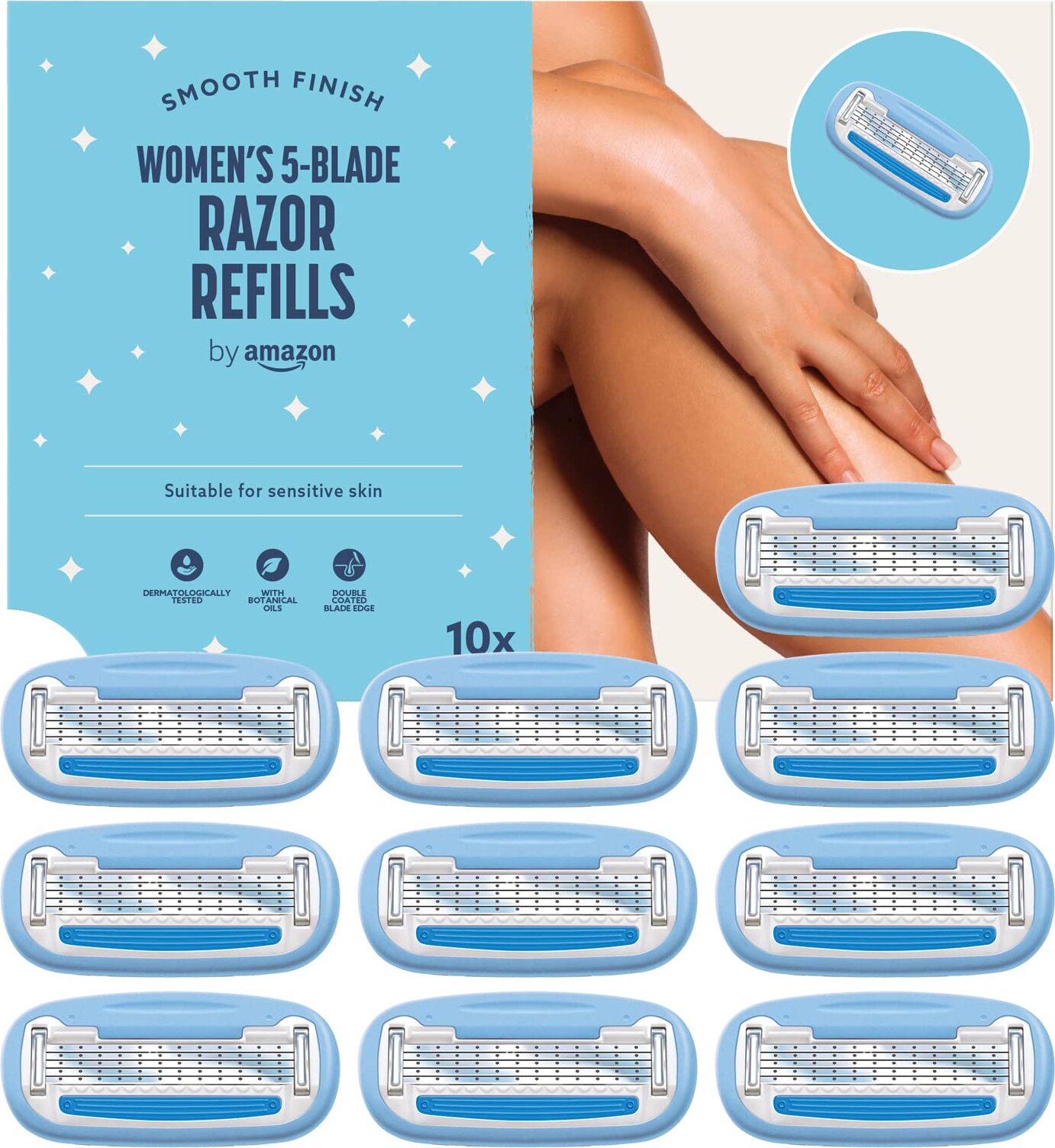 by Amazon für Damen, 5-Klingen-Rasierer, Nachfüllpackung, 10er-Pack 10 Nachfüllungen 10 stück (1er Pack)