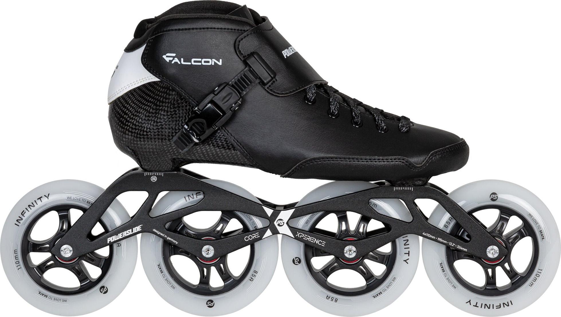 Powerslide FALCON 110 Speed Inline Skates für Racing, für Herren und Damen in schwarz