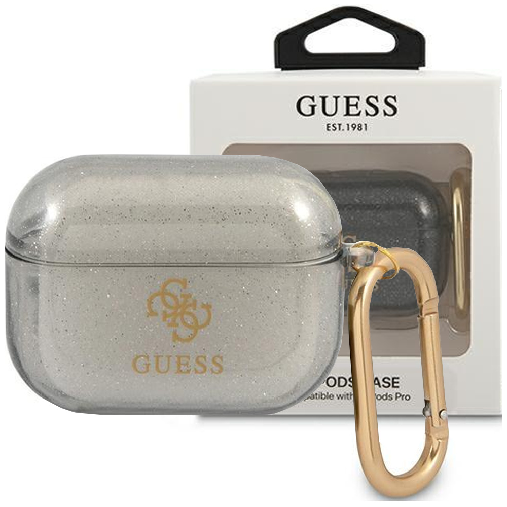 Guess farebné trblietky - puzdro na Airpods Pro (čierne)
