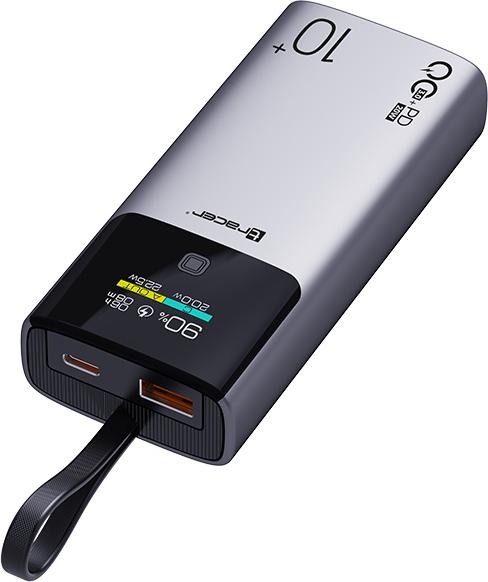 Powerbank TRACER Comet 10000mAh mit Bildschirm, PD+QC TRABAT47642
