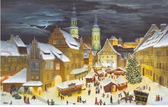 Adventný kalendár Vianoce v Pirne s motívom mesta