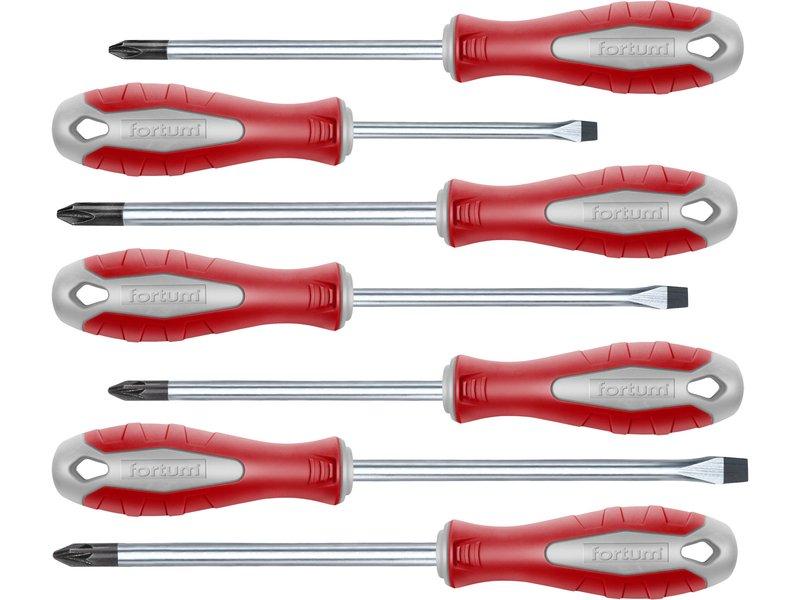 Schraubendreher Fortum (4740930) Satz mit 7 Stück, 3x(-),2x(PH),2x(PZ), S2