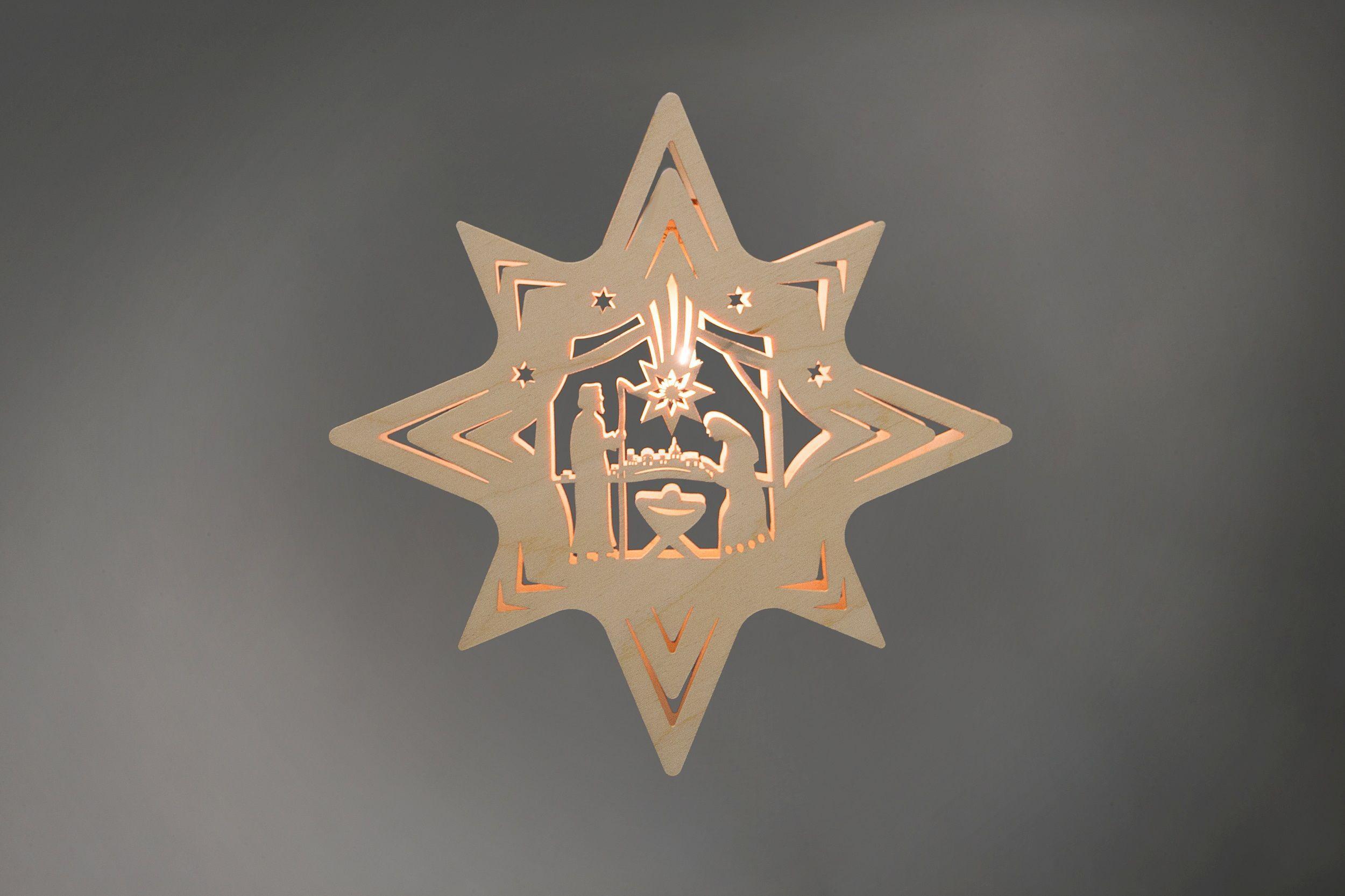 Fensterbild Stern "Christi Geburt" (31x31x5cm) von Weigla Holzkunst 4002-5004