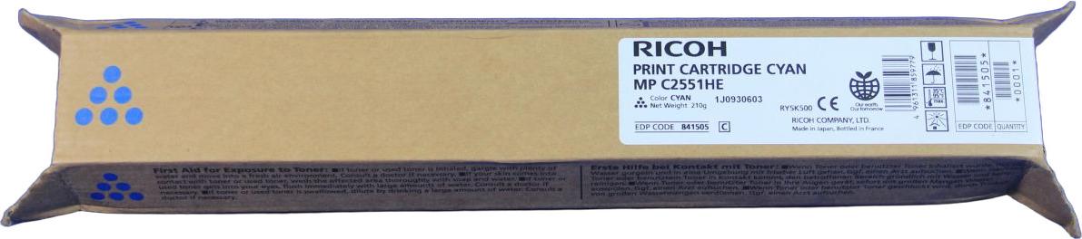 Ricoh MPC2051 Cyan Toner, 9500 strany, Azúrová, 1 kusov