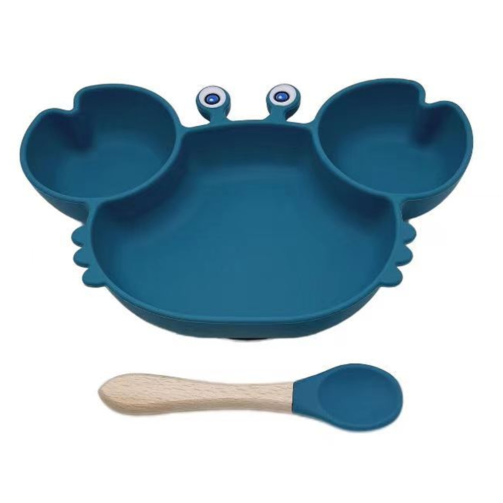 JEYORZY Baby Besteck Set 4-tlg - Weiche Silikonlöffel & Gabel Mit Holzgriff