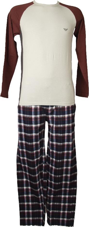 Herren-Pyjama EMPORIO ARMANI Interlock-Hose mit Seitentaschen elastischer Rundhalsausschnitt Art. 111552 5A523 + 111501 5A567, ITA M - CN 175/82, Cotone 95%,Elasthan 5%