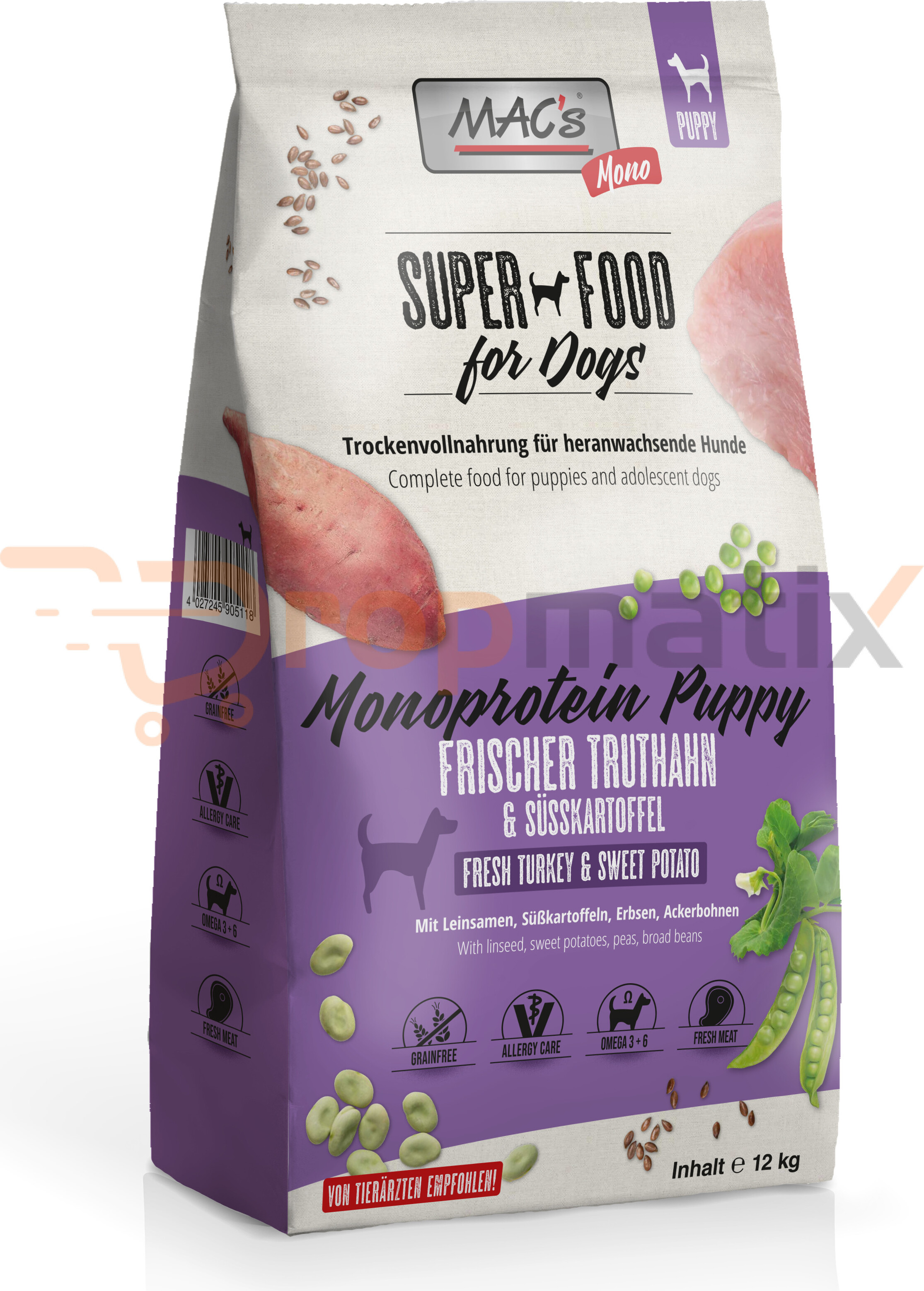 MAC's DOG Mono Puppy Hundetrockenfutter 12 kg