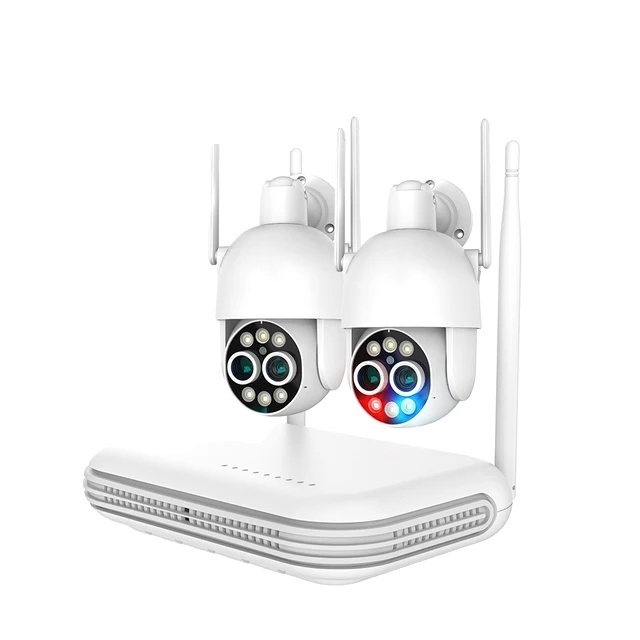 Kamerový systém WiFi, PTZ 8x zoom, inteligentná AI detekcia človeka, žiadny, 8CH NVR a 2 kamery