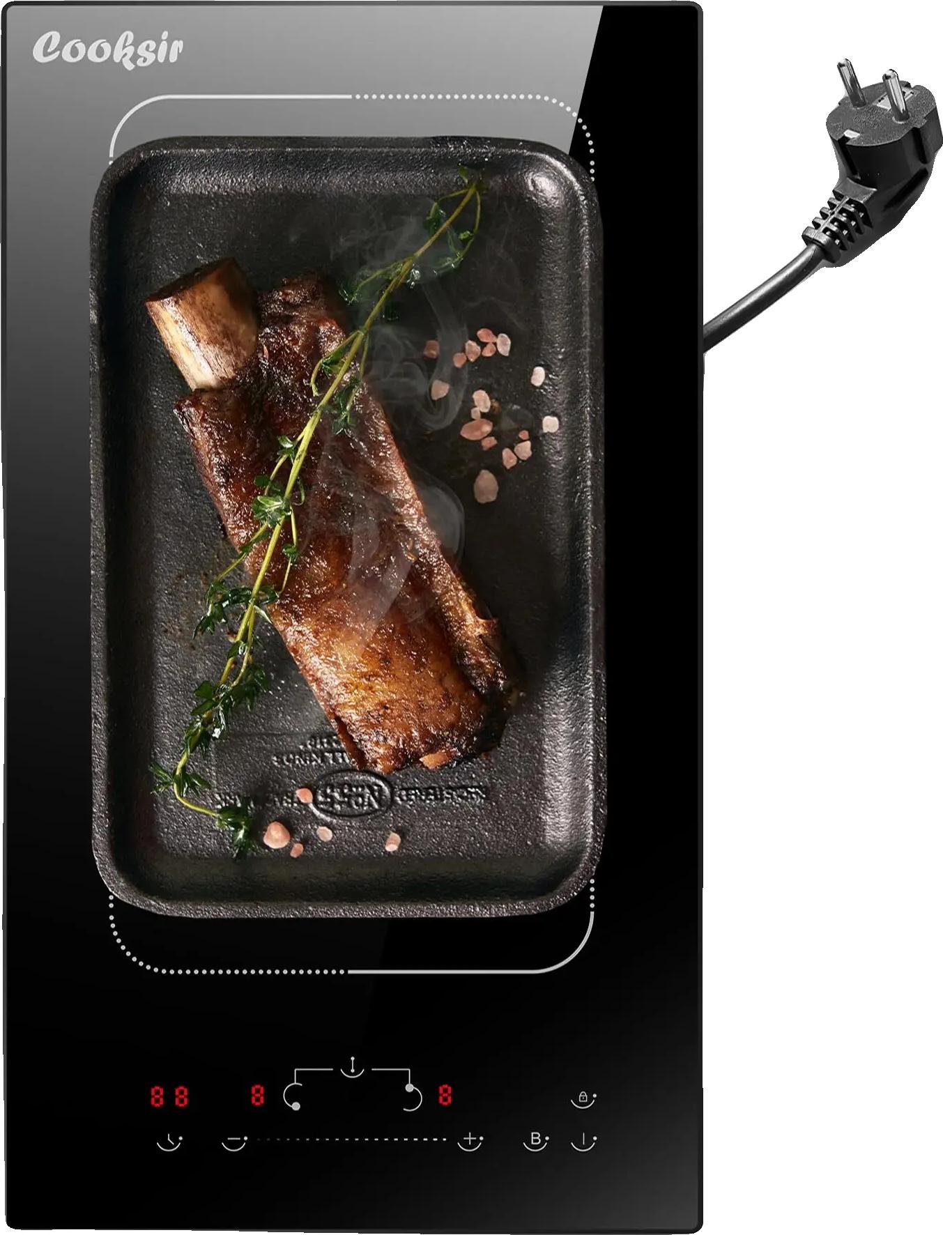 Indukčná varná doska, dve varné zóny, ovládanie dotykovým panelom, čierna, EÚ