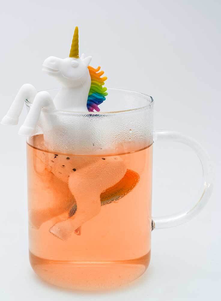 Winkee - Cute Animal Teesieb Einhorn | Tee Ei für losen Tee | Tea Infuser lustig | Teesieb für Tasse | Gewürzsieb Silikon