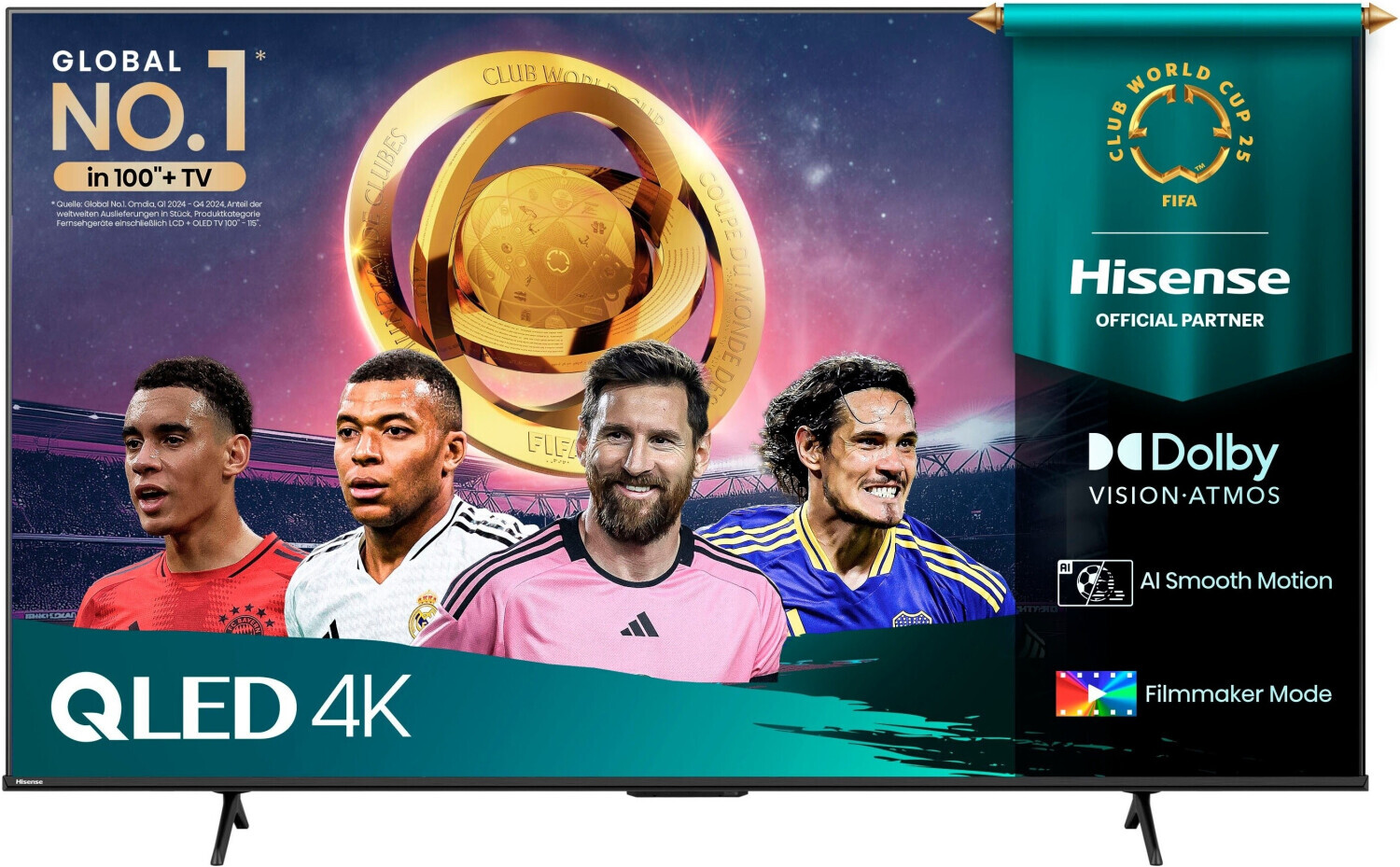 Hisense 85E77Q PRO, QLED-Fernseher (215 cm (85 Zoll) 144 Hz, schwarz (2025)