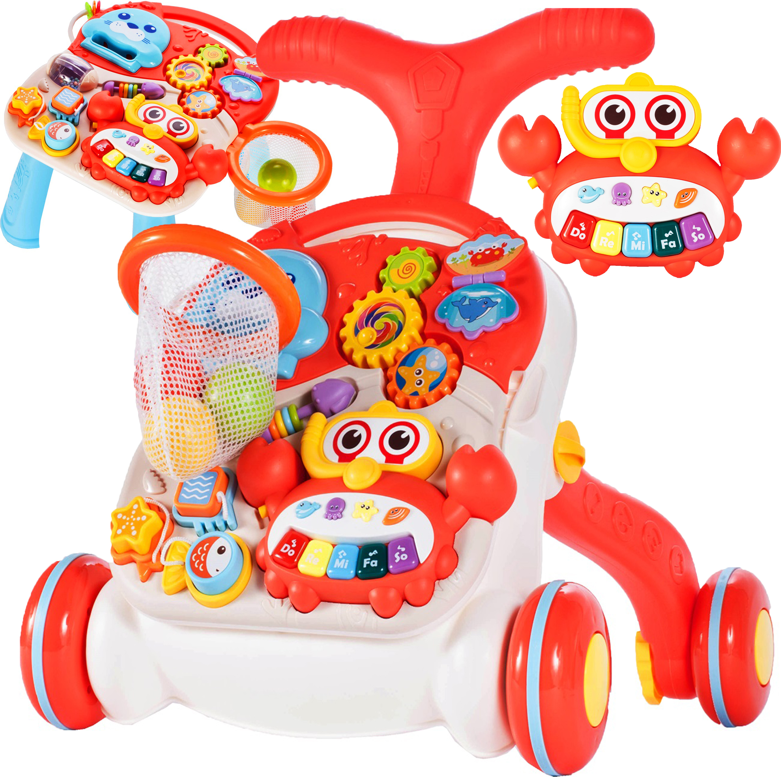 Giocattolo Educativo Camminatore Girello 5 In 1 Per Bambini Con Giochi Montessori: Modalità Guida, Camminata, Spinta, Trazione E Educativa, Per Bimbi Dai 6 Mesi Girello Multifunzione Con Musica