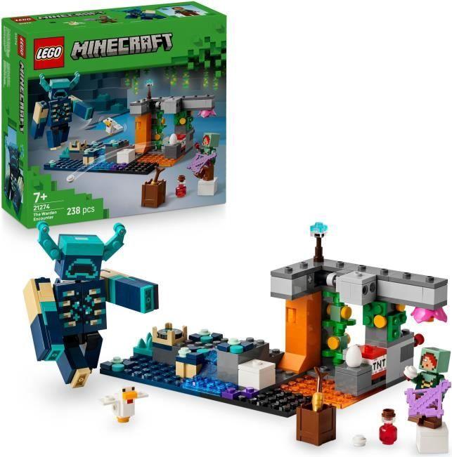 LEGO Minecraft 21274 La Rencontre Avec Le Warden, Bauset mit Warden-Figur, Abenteuer-Spielset für Kinder ab 7 Jahren