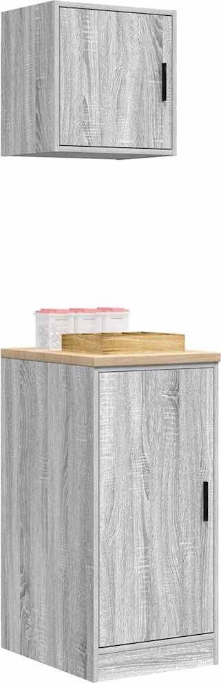 vidaXL Garážové skrine 2 ks Sivá Sonoma materiál na báze dreva