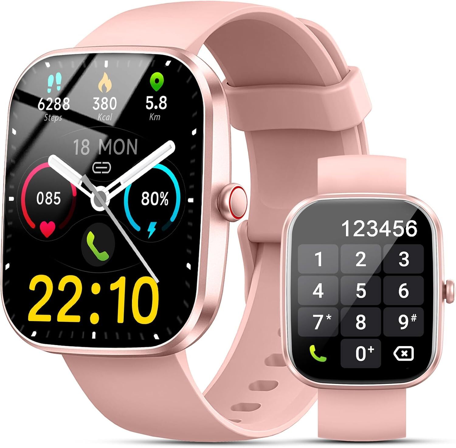 Fempoin Damen Herren Smartwatch mit Telefonfunktion Pulsmesser/Schlafmonitor Fitnesstracker Schrittzähler Fitness
